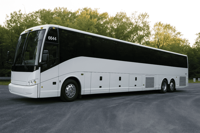 exterior of Charter Bus Rental Long Island coach bus